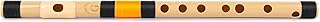 Radhe Flutes G Natural Right Handed Middle Bansuri Black & Orange Tuned With Tanpura A 440Hz PVC Flute + Hindi & English Flute Lessons