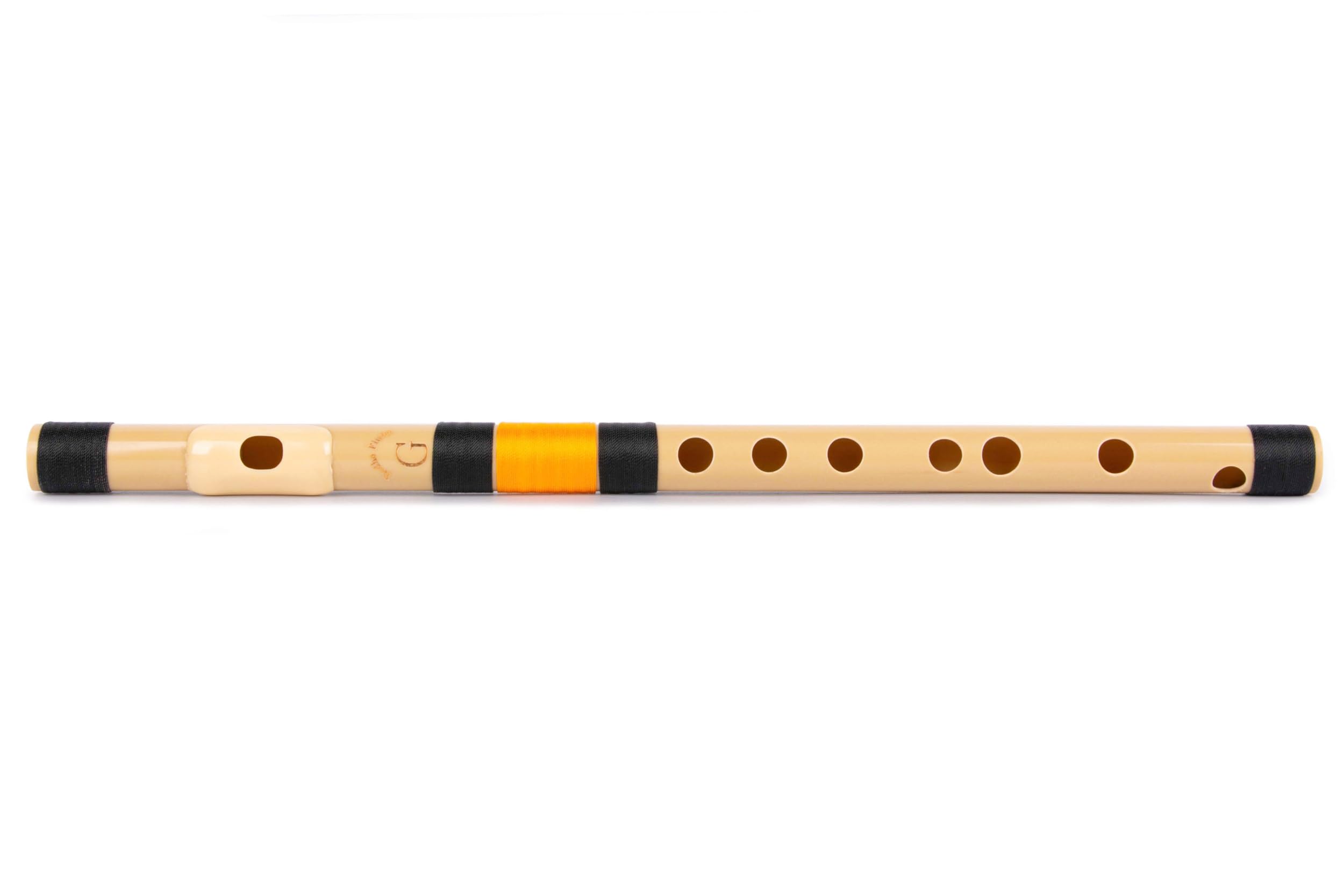 Radhe Flutes | G Natural Right Handed Middle Bansuri | Black & Orange | Tuned With Tanpura A=440Hz | PVC Flute + Hindi & English Flute Lessons