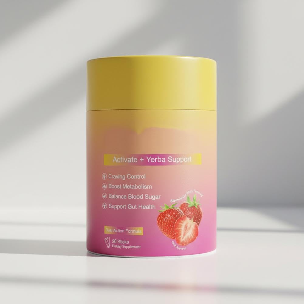 Cutting Mix, Cutting Drink Mix - Berberine, 5-HTP, Yerba Mate & Magnesium, FOS | Supports Satiety Signaling, Energy & Gut Health | Strawberry Açaí Flavor | Vegan, Sugar-Free, 30 Sticks — view 8