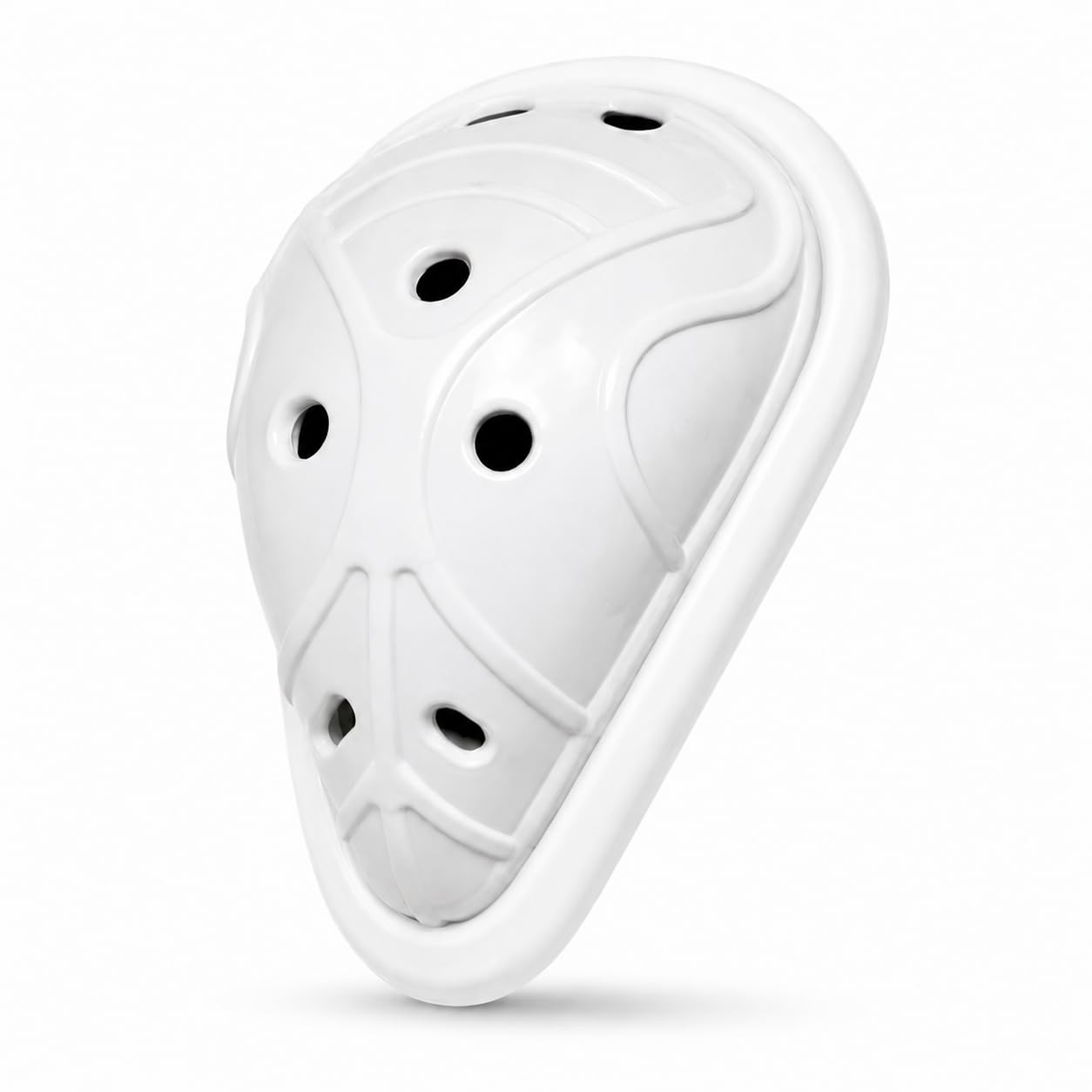 White Abdominal Guard Cricket for Men | Cricket Abdominal Guard for Men/ Adult | AD Guard Premium Plastic Groin Protector with Soft Rubber Border-image-36