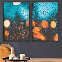 2 Piece Framed Canvas Wall Art Colorful Art Lights Canvas Prints Home Artwork Decoration for Living Room,Bedroom - 16