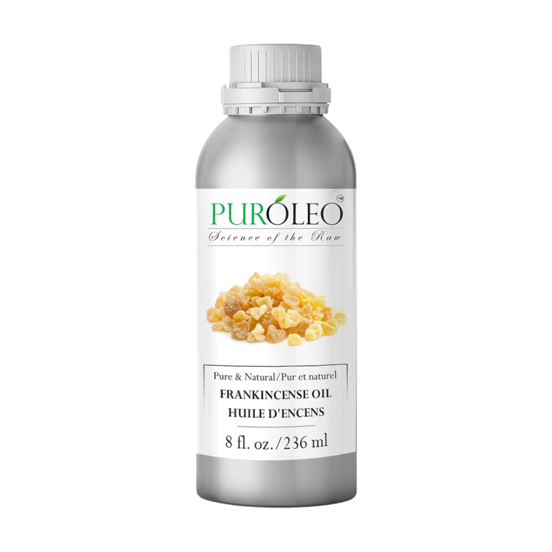 PUROLEO Frankincense Essential Oil 8 Fl Oz/236 ML (Packed in Canada) 100% Pure Natural Undiluted, for Aromatherapy, Perfume for Women, Fragrance,