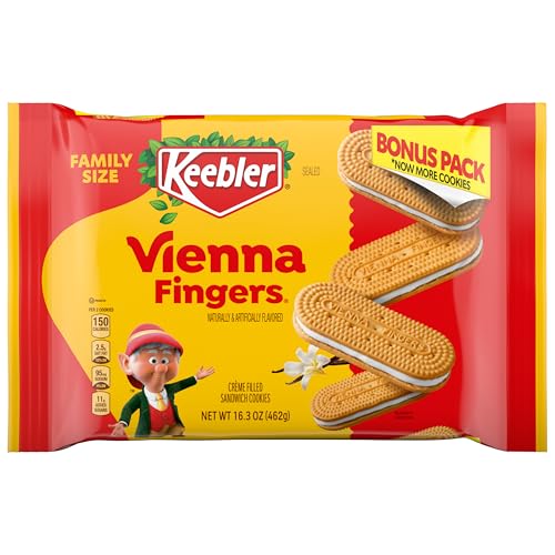 Keebler Vienna Fingers, Sandwich Cookies with Crème Filling, Family Size 16.3 oz