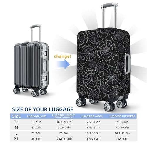 Spider Web Black Print Luggage Cover Elasticated Suitcase Covers TSA Approved Stylish Scratch Washable Resistant Case Protector for Kids and Adults4