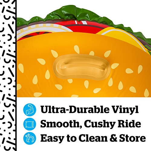 Bigmouth Inc. Giant Cheeseburger Snow Tube, Vinyl Snow Tube With Easy Grip Handles #TOP3