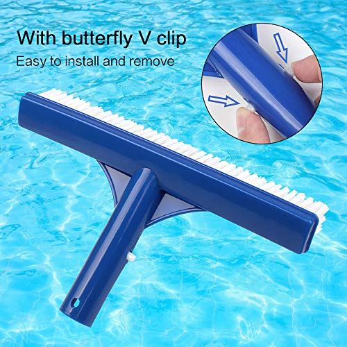 Schwimmbad Bürste Poolbürste 2 Stück Kunststoff Pool Reinigungsbürste Beckenbürste Poolbürstenkopf für Poolwand und Poolboden, Blau