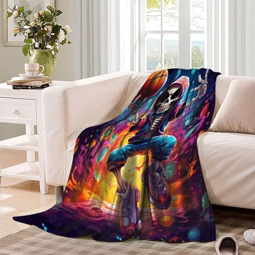 Couverture 3D lit crâne douce microfibre légères pour enfant adulte - 4