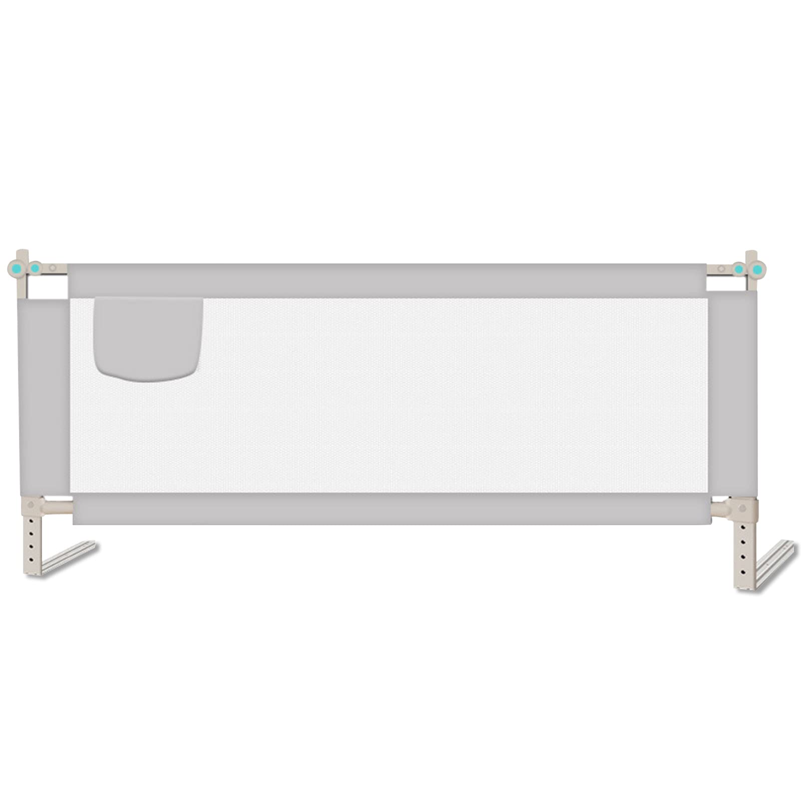 Occuwzz® Toddlers Bed Rails Extra Long Swing Down Baby Bed Guards Fold Down Safety Bedrail with Dear Pattern Kids Guardrail for Twin Double Full Size 2M (Grey)