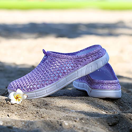 Unisex Women's Garden Clogs Shoes Casual Slippers Quick Drying Anti-Slip Pool Beach Sandals Indoor Outdoor Purple 40 #TOP5