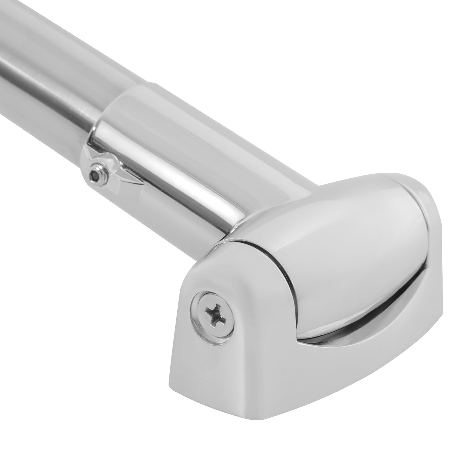 OUKANING Tringle à rideau de douche incurvée en acier inoxydable 304 et alliage de zinc - Réglable de 122 à 183 cm - Pour baignoire/douche - Charge maximale : 25 kg - Tringle de douche extensible avec