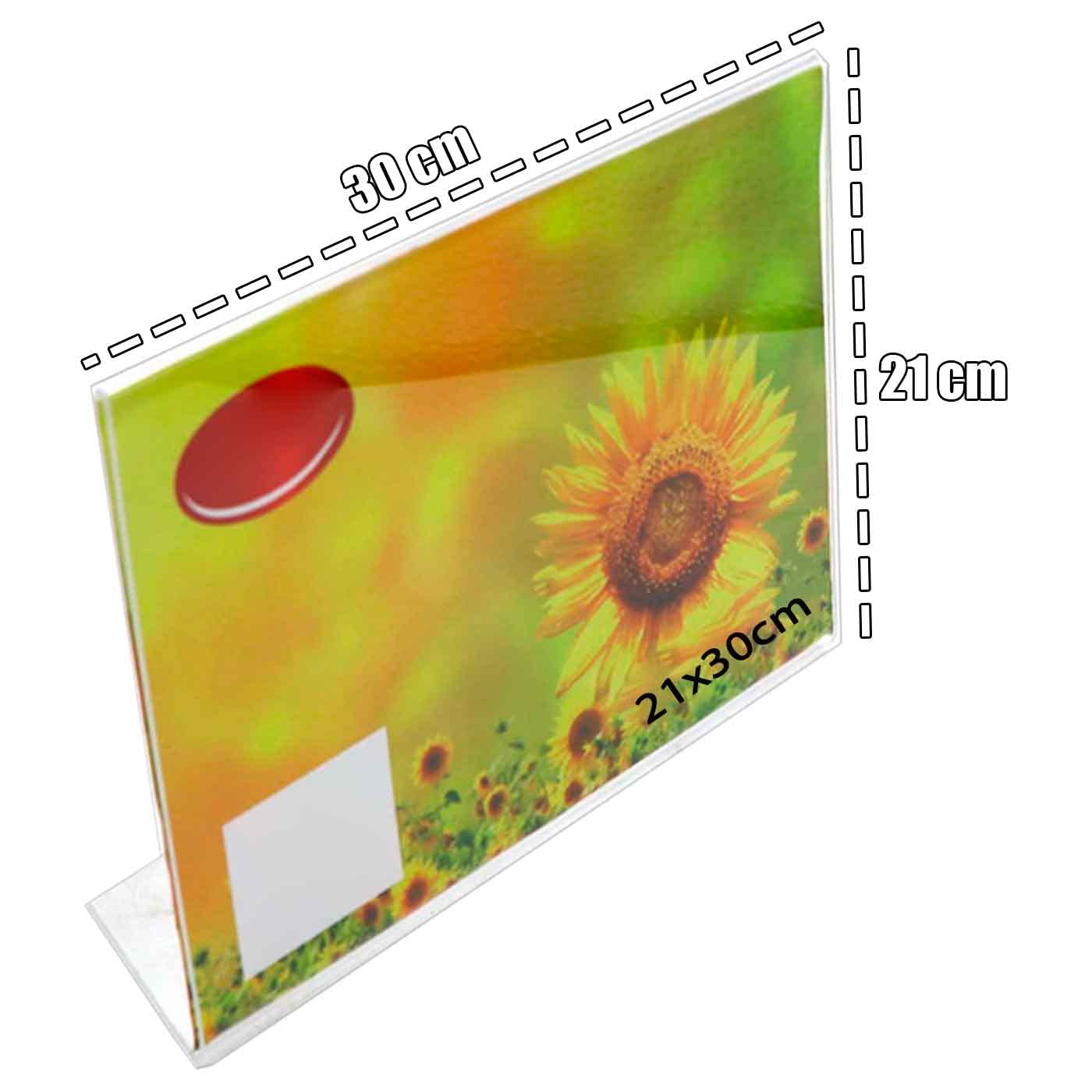 AC – Pack de 12 Portafotos - Soportes para Fotos de plástico Transparente – Sobremesa - Marcos para fotografías, oficinas, hogar – Horizontal - 21 x 30 cm