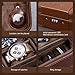 KAMIER Watch Case with Combination Lock - 4 Watch Storage and Jewelry Organizer - Watch Travel Case for Ring and Watch Storage, PU Leather Travel Watch Case, Ideal for Gift (With Gift Box), Brown