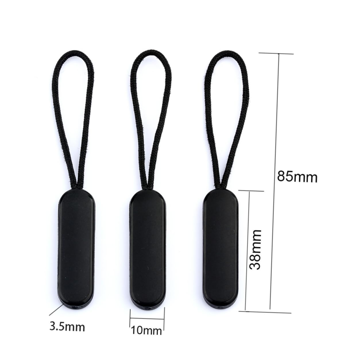 ULDIGI 20 Pcs Zipper Puller Cords for Clothing Bags Molded Sliders Heavy Duty Instant Repair Kit