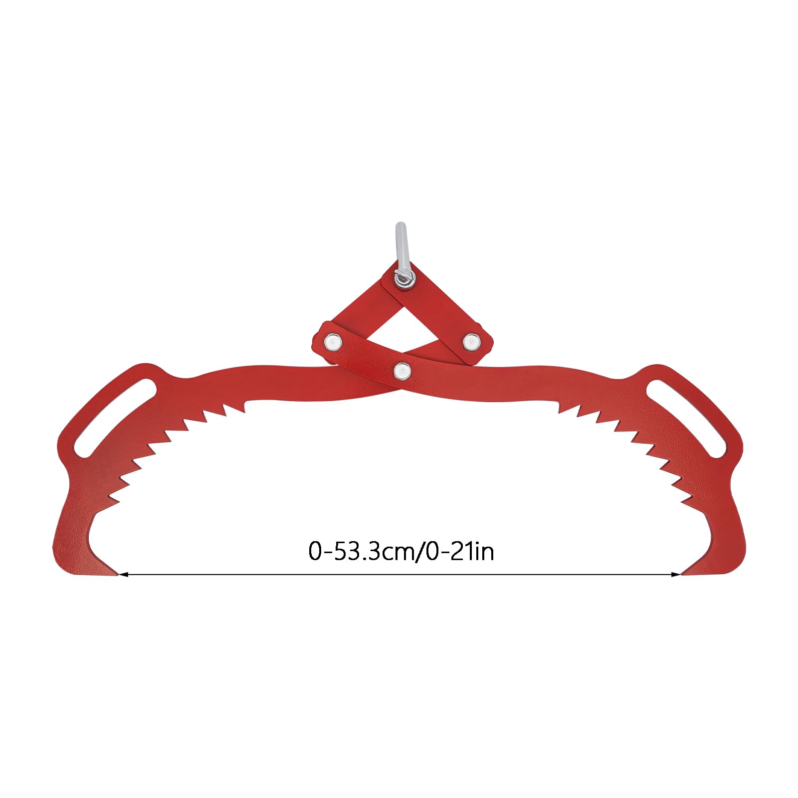 Pinza posteriore per tronchi d'albero fino a 533 mm, forza di trazione, 700 kg, pinza in legno con 2 punte di serraggio (rosso)