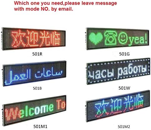 LED Sign P-5 Scrolling Bus LED Sign Message Board USB Programmable Display USB Programmable Scrolling Message Name Badge 17'x3.5' redue/Green/White/Mix Color