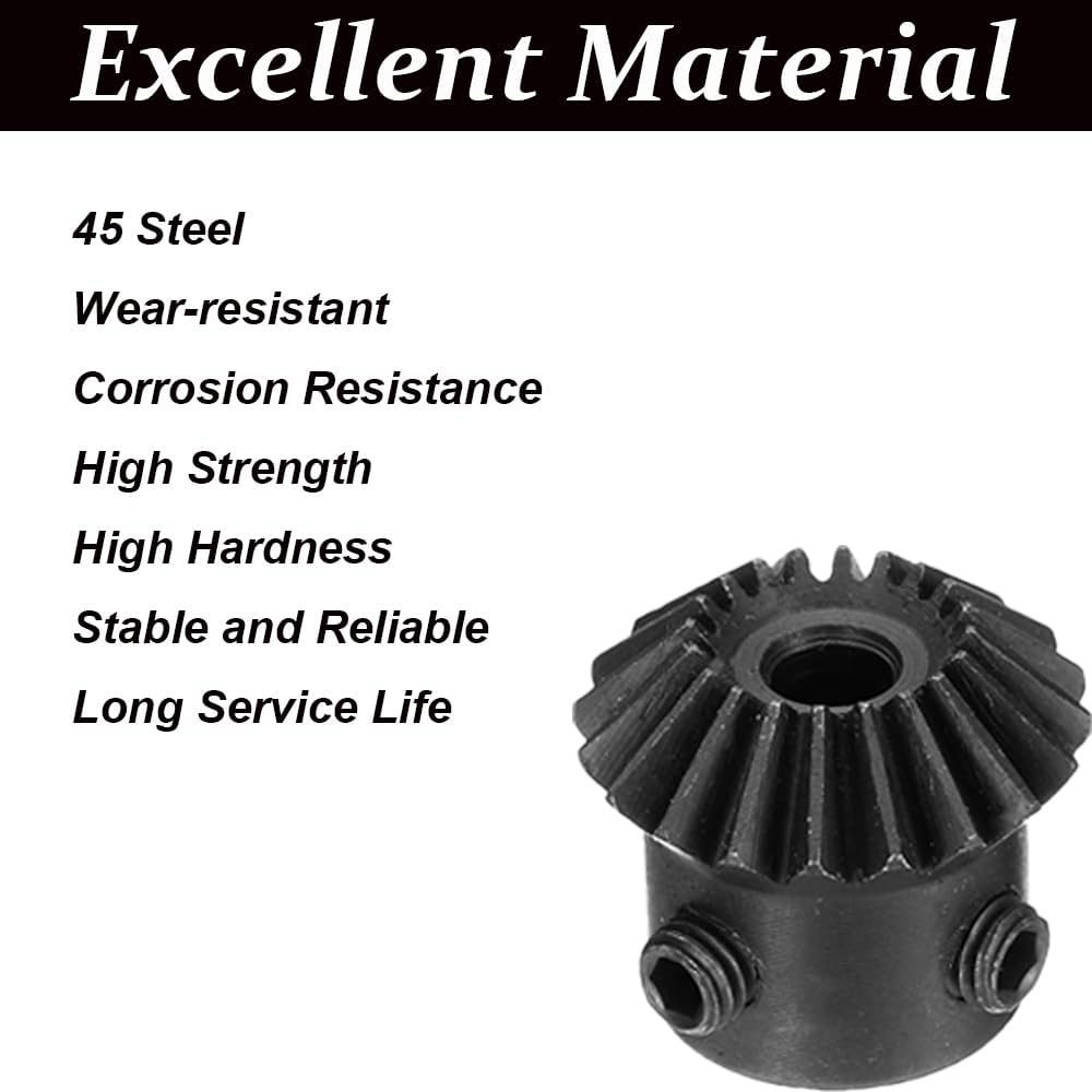 2Pcs Bevel Gear Tapered Bevel Pinion Gear Bevel Gears 1.5 Module 20 Teeth # 45 Steel 90 Degree for Hardware Mechanical Rotation(15 mm Shaft Hole)
