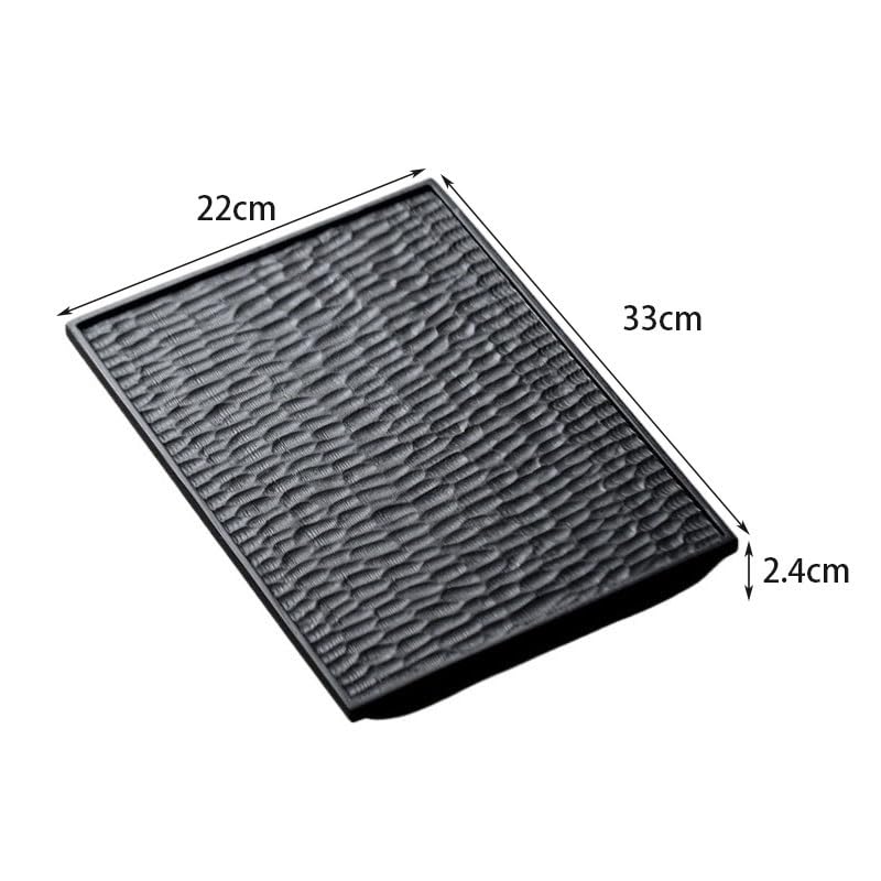 Bandeja de madera para té para mesa de centro, bandeja rectangular para tetera de carbón vegetal encerado, bandeja pequeña para té seco estilo wabi sabi, bandeja para casa de troncos, tablas para char