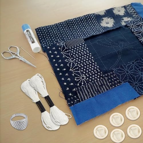 Image of 1PCS Sashiko Kit, Sashiko Supplies and Sashiko Embroidery Kit,Sashiko Embroidery Kit for Beginners Hand Quilting and Mending, Sashiko Kit Beginner Sewing Supplies