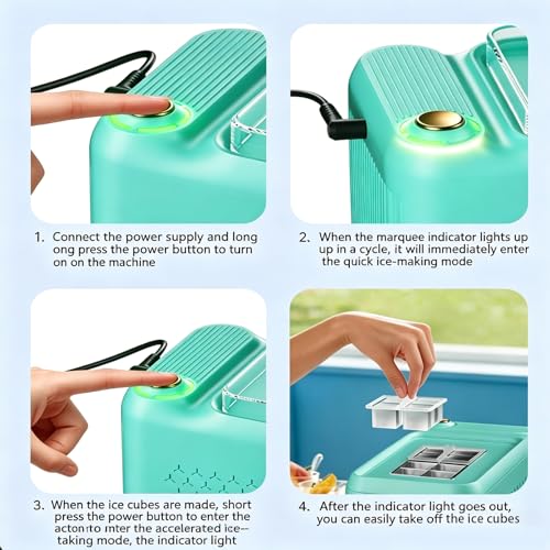 Fabricadora de hielo portátil eléctrica 8 cubos 12V miniatura 4