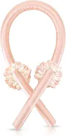 Modelador De Cachos Cetim Curling Rod Sem Calor + 2 Xuxinhas (Champagne, Extra grande)