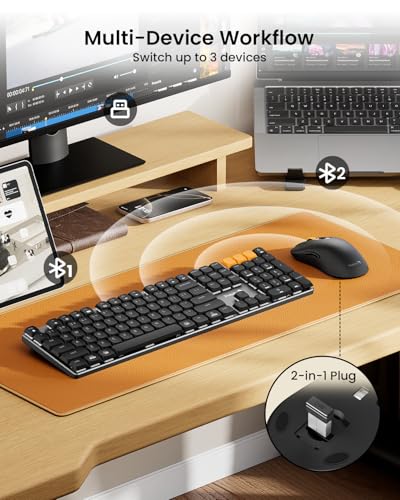 Image of ProtoArc KM310 Wireless Mechanical Keyboard and Mouse, No Backlight