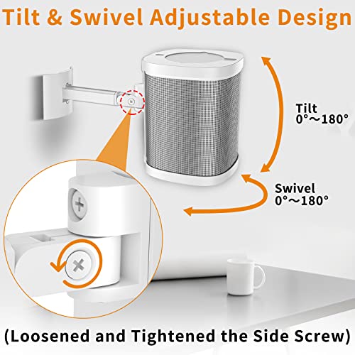 Soporte de pared compatible con Sonos One SL y Play 1 color blanco 4
