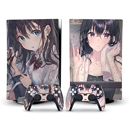 �ی� For PS5 Skin Disc Edition Anime Console And Controller Vinyl Cover Skins Wraps For Version(00692) �C�A�Ȃ��A�c�����Ȃ�