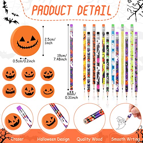 Set de 48 lápices y borradores Halloween Yexiya miniatura 2