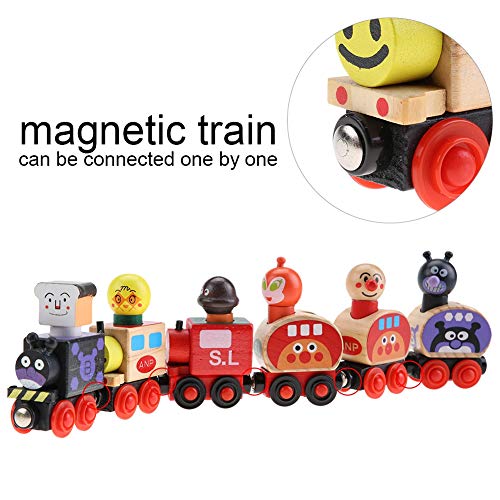 OhhGo Holzeisenbahn Spielzeug Mini Holz Magnet Zug Set für über 3 Jahre alt Jungen und Mädchen – Bild 3