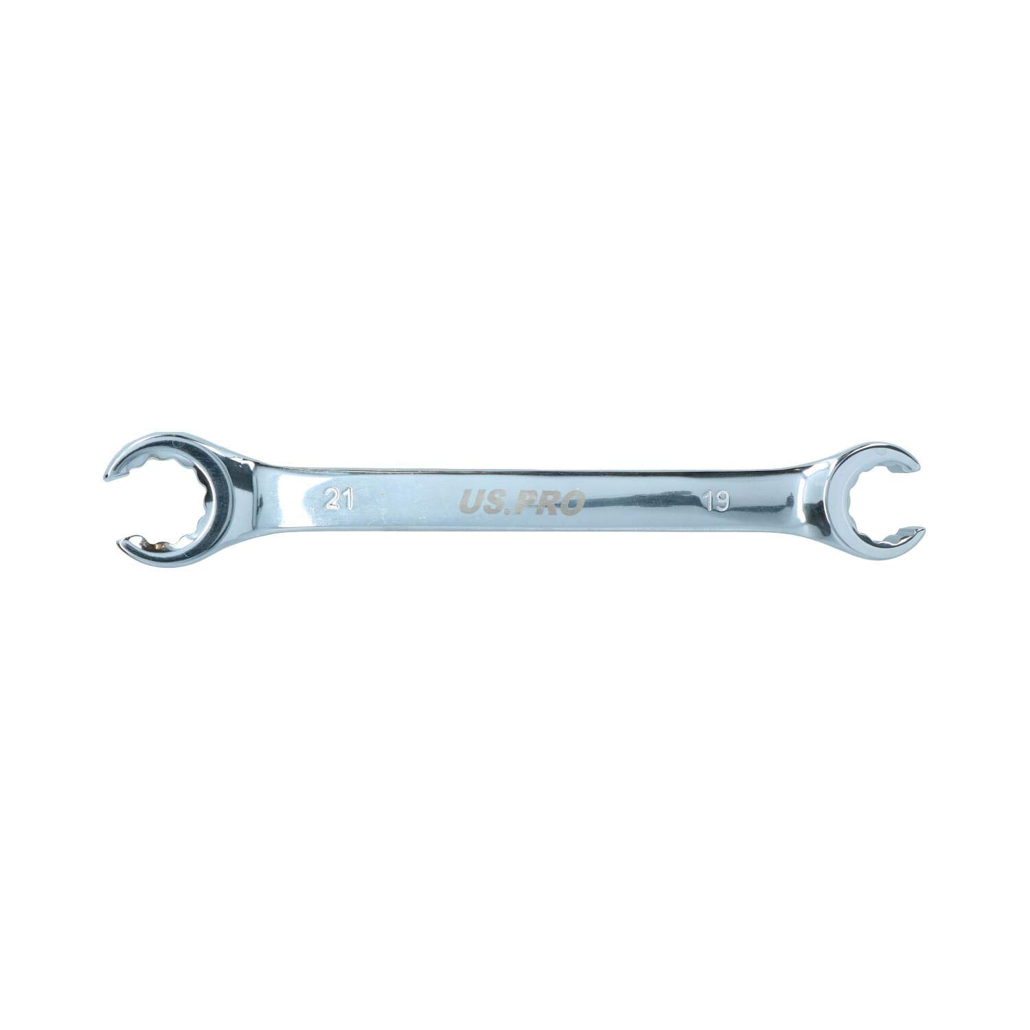 Ab Tools Chrome 19 + 21Mm Combination Flare Nut Spanner Wrench 225Mm Vanadium Steel