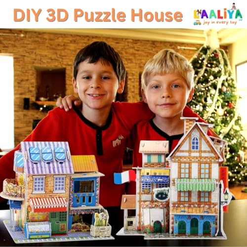 Image of Premium 3D DIY CardBoard Puzzle House Kit for Kids | Educational Build & Assemble Model Craft Set | Creative Construction Toy for Learning, Skill Building & Imaginative Play (Puzzle House Kit)
