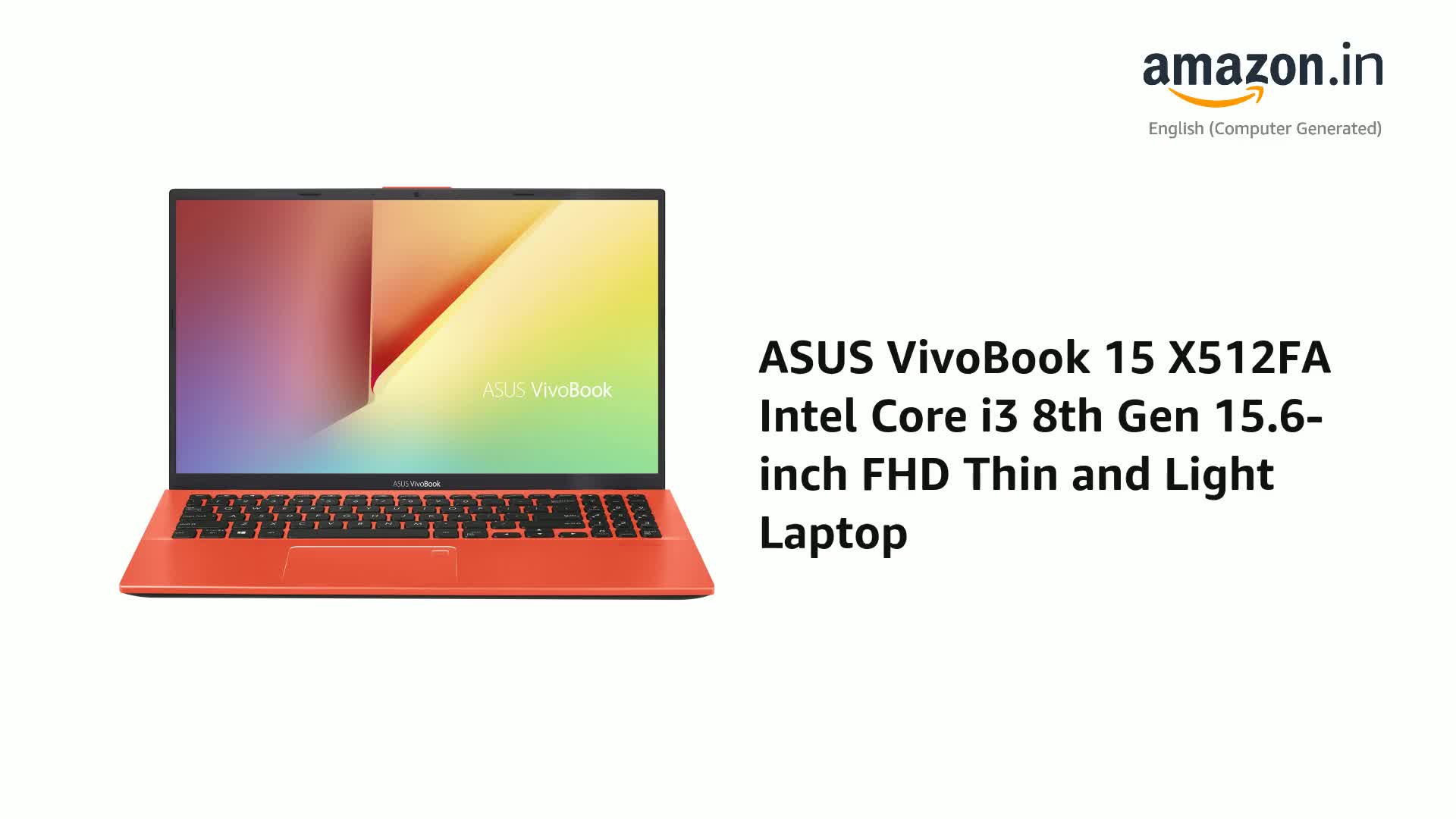 ASUS VivoBook 15 X512FA Intel Core i3 8th Gen 15.6-inch FHD Thin