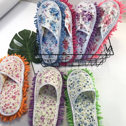 Pantuflas de microfibra reutilizables de chenilla para fregar suelos 5