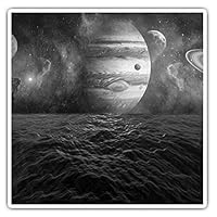 2 x 7.5cm Square Vinyl Stickers - Jupiter Planet Solar System Saturn Moon Decals 37703