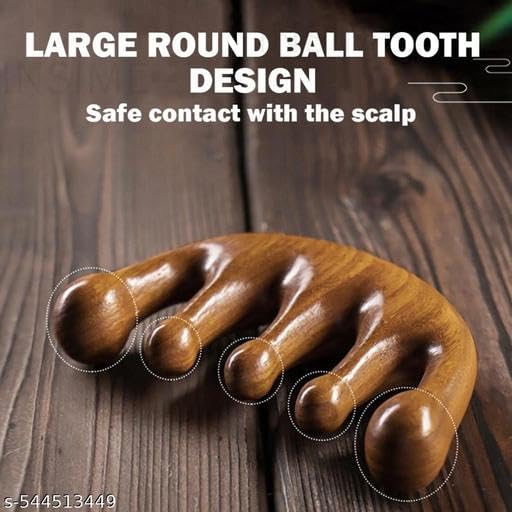 KENYS 1pcs Natural Wooden Scalp Massage Comb - Wide Tooth Gua Sha Hair Comb for Gentle Detangling & Meridian Stimulation (Pack Of 1) (Gua Sha Comb)Natural Wooden Scalp Massage Comb - Wide Tooth Gua S 3