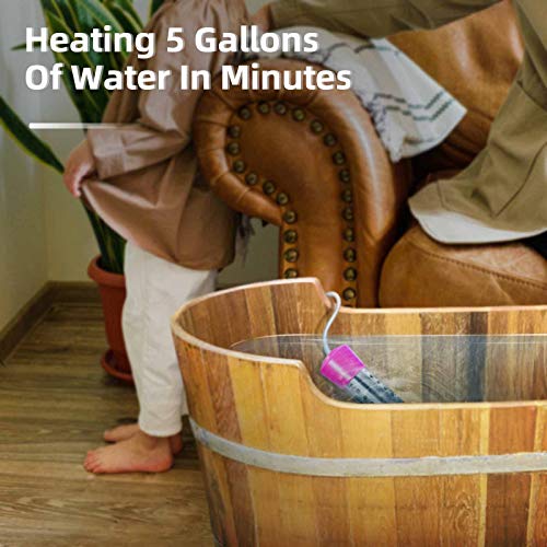 GESAIL Quick Heating UL Listed Portable Bath Immersion Bucket Water Heater with Stainless Steel Cover to Heat 5 Gallons Water in Minutes for Pool, Bucket, Portable Bathtub, Basin, Winter Washing