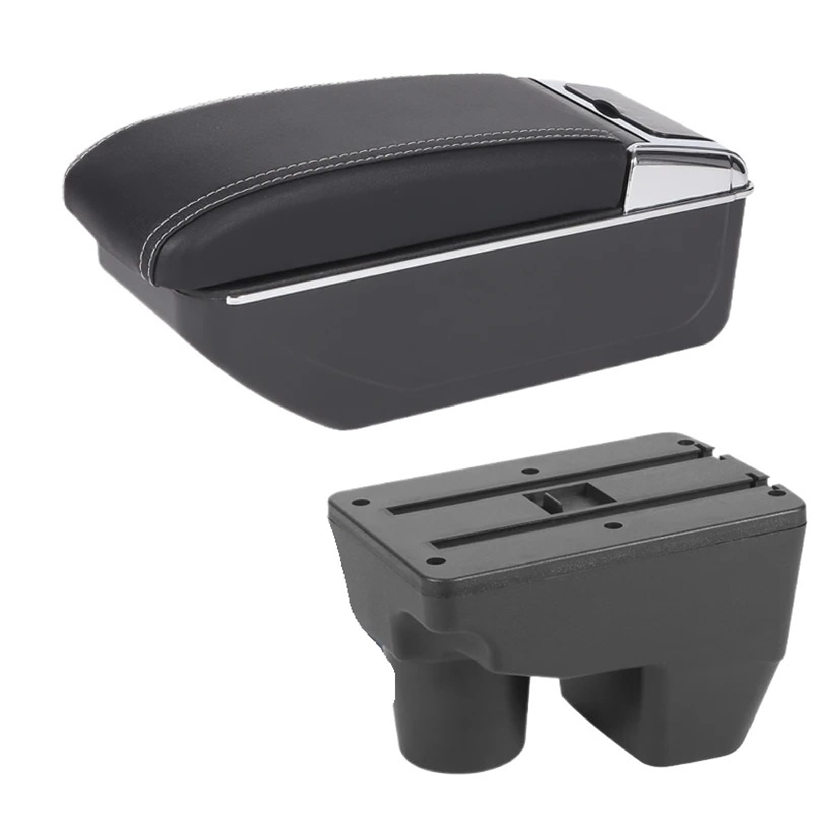 NOKRGQW Car Armrest Box For Toyota For Yaris Elegant GR 2021-2025 Car Armrest Auto Storage Box Retrofit Parts Car Accessories(D3 Black white NoUSB)