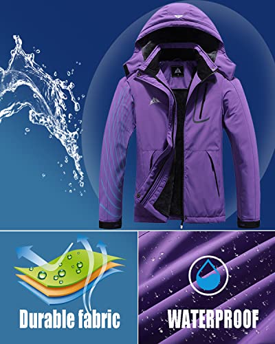 Image of MOERDENG Women's Waterproof Ski Jacket Warm Winter Coat Outdoor Windbreaker Hiking Snowboarding Jacket