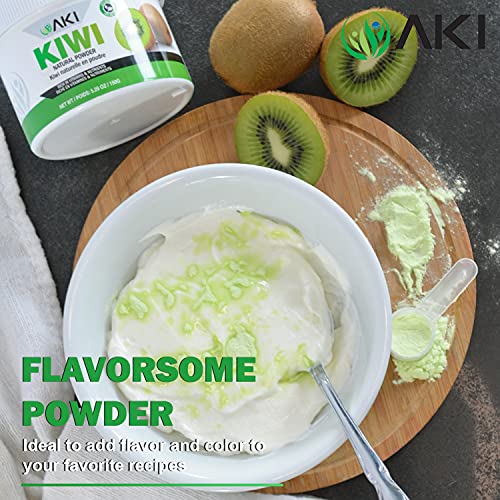 AKI Kiwi Powder (5.29oz/150g) Good In Nutrients & Vitamins - Ideal Light Green Food Coloring for Protein Smoothies, Juice, Glazing, Yogurt, Popsicles or Desserts - Gluten-Free & Vegan - Thumbnail 7
