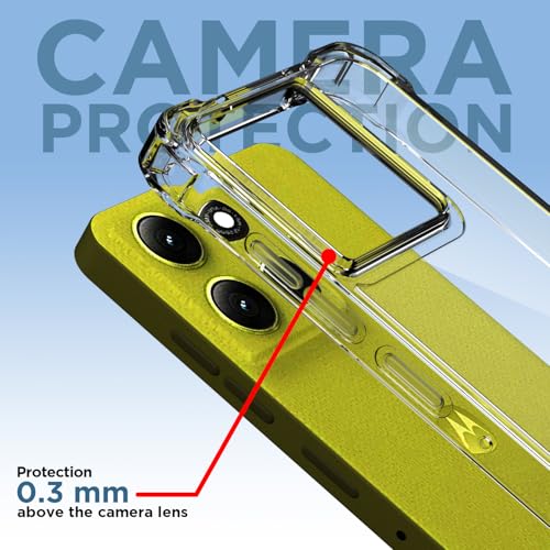 Image of Pikkme Back Cover for Motorola Moto G86 Power 5G PC + TPU Clear Transparent Raised Edges Shockproof Protective Phone Bumper Case(Transparent)