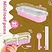 NPLUX 50 PACK Mini Cake Pans with Lids and Spoons,Rectangular Aluminum Foil Bread Pan,Mini Loaf Pans and Food Containers with Lids(Pink,6.8oz)