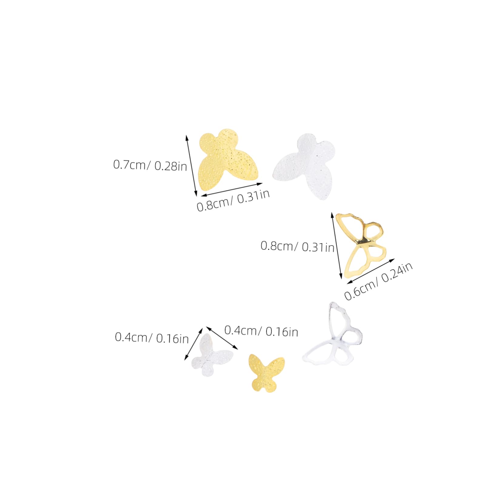 Didiseaon 300Pcs Butterfly Nail Charms Set Elegant Metal Nail Art Decor for Unique Manicure Designs Stylish Butterfly Accessories for DIY Nail Art and Seasonal Decor