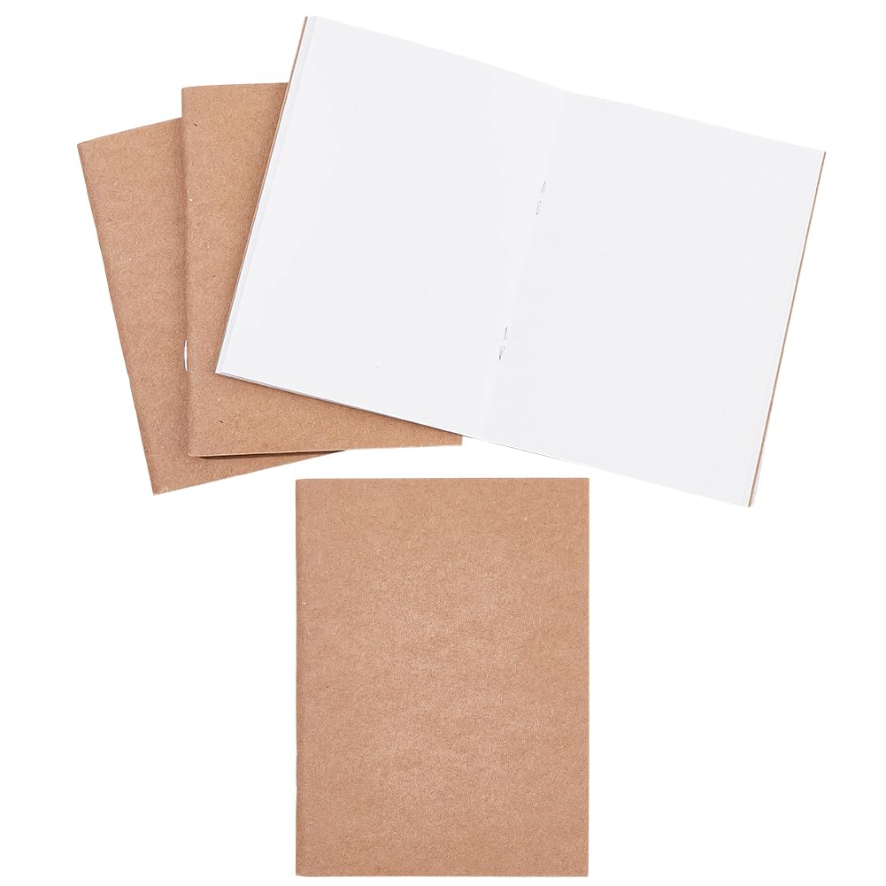 CRASPIRE 3Pcs Passport Size Travelers Notebook Refills Traveler Notebook Inserts Blanks 12.5 x 9.2cm 192 Pages 80gsm White Paper Lined Hand Stitched Booklets for Journal Diary Planner School Office