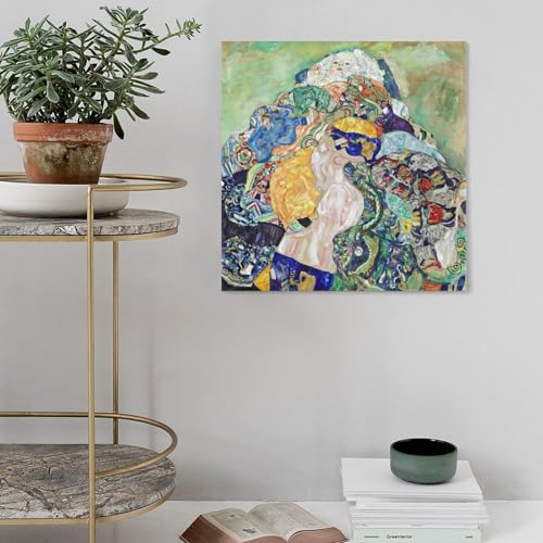 Impression sur toile Gustav Klimt Le Berceau tableau déco salon 50 cm