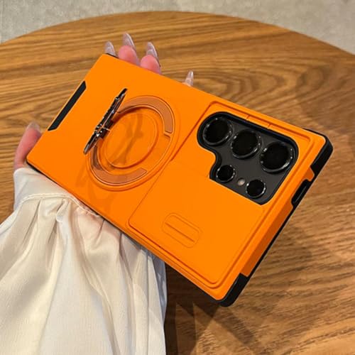 Coque de protection magnétique Samsung S24 Slide orange finition premium