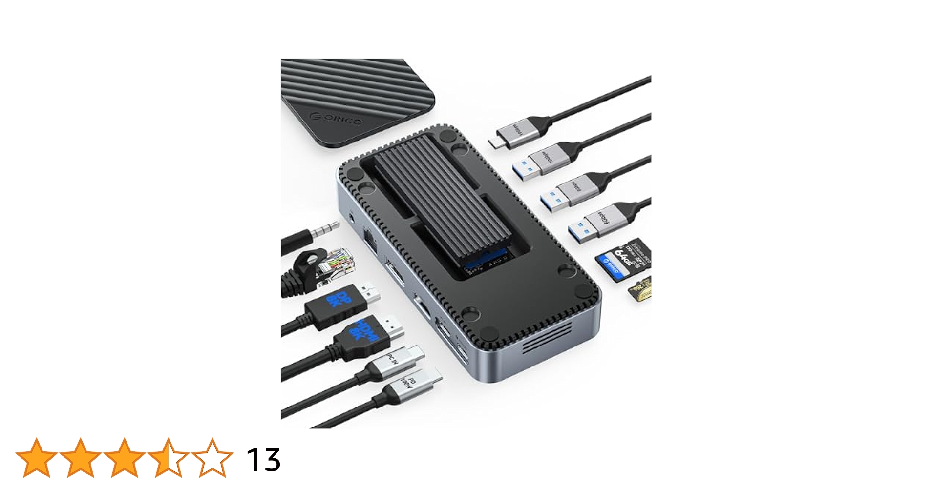ORICO 12-in-1 USB C ハブ M.2 SSDケース 【工具不要】 Amazon.co.jp: ORICO 12-in-1 USB C ハブ M.2 SSDケース 【工具