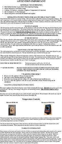 Kane Electric Pet Heat Mat - Heated Pad/Warmer Bed Pphm28T For Pet & Reptile With Thermostatic Td-30 Temperature Control; Safe For Dog, Cat, Puppy, Kitten, Tortoise & Snake (18" X 28") #TOP5