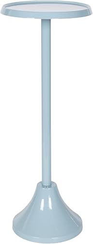 Miniatura 42 de Kate and Laurel Sanzo - Mesa moderna de pedestal para bebidas; 9 x 9 x 23; latón antiguo y negro; mesa auxiliar decorativa con mesa martillada para