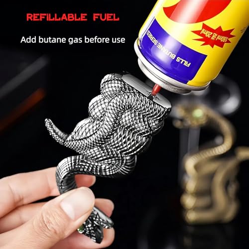 Encendedor Butano Llama Roja Antiviento Diseño Serpiente miniatura 5