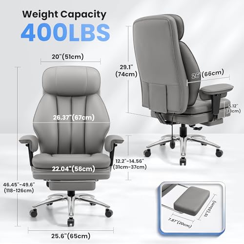 Image of Ergonomic Office Chair with Lumbar Support, Big and Tall Comfy Desk Chair